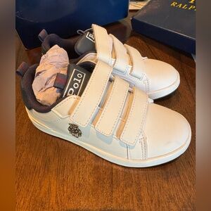 Ralph Lauren Kids White and Navy Sneakers